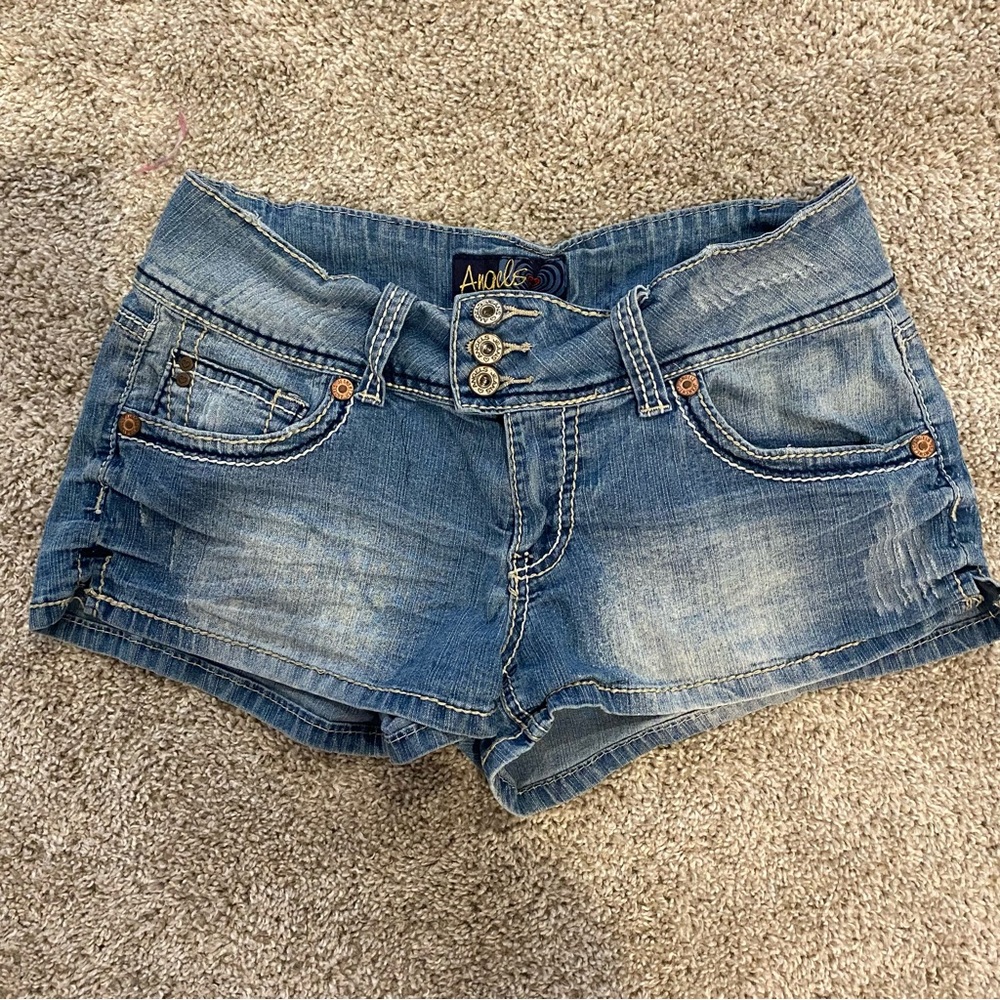 Angels Light Blue Jean Shorts